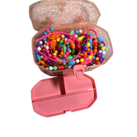 Children's Beading Toy Kit Cordless Pop Snap Together Beads with Storage Box - Picture 10 of 13